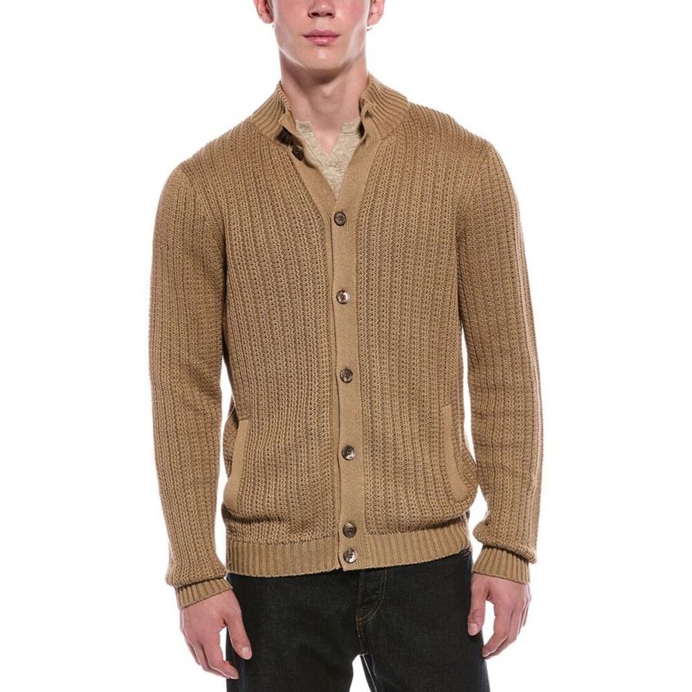 Slowear Mens  Incotex Linen-Blend Cardigan Sweater